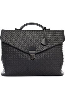 Кожаный портфель с плетением Intrecciato Bottega Veneta