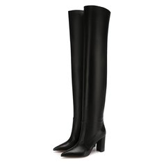Кожаные ботфорты Morgan 85 на устойчивом каблуке Gianvito Rossi