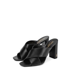 Кожаные мюли Loulou на устойчивом каблуке Saint Laurent