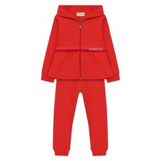 Комплект из хлопкового кардигана и брюк Moncler Enfant