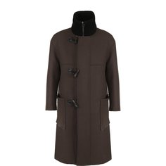 Шерстяной дафлкот с воротником-стойкой Giorgio Armani