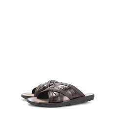 Кожаные шлепанцы с отделкой из кожи крокодила Tod’s