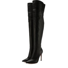 Кожаные ботфорты на шпильке Gianvito Rossi