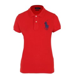 Хлопковое поло с вышитым логотипом бренда Polo Ralph Lauren