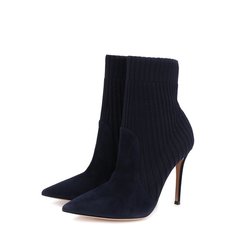 Замшевые ботильоны Katie с текстильной отделкой Gianvito Rossi