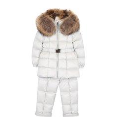 Комплект из пуховой куртки и комбинезона на подтяжках Moncler Enfant