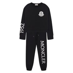 Комплект из хлопкового кардигана и брюк Moncler Enfant