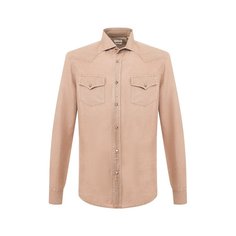 Рубашка из смеси льна и хлопка Brunello Cucinelli