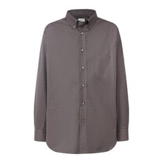 Хлопковая рубашка с воротником button down Brioni