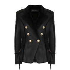 Двубортная укороченная дубленка из овчины Balmain