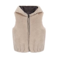Двусторонний жилет с капюшоном Brunello Cucinelli
