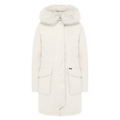 Утепленная парка с меховой отделкой капюшона Woolrich