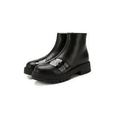 Кожаные ботинки с меховой отделкой Dsquared2