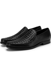 Кожаные лоферы с плетением intrecciato Bottega Veneta