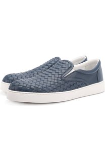 Кожаные слипоны с плетением Intrecciato Bottega Veneta