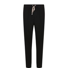 Шерстяные брюки прямого кроя с поясом на кулиске Rick Owens