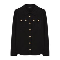Хлопковая блуза прямого кроя с декоративными пуговицами Balmain