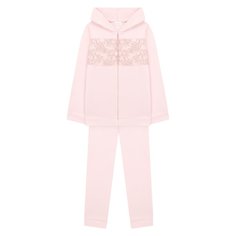 Комплект из хлопкового кардигана и брюк La Perla