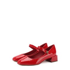 Лаковые туфли с фигурным каблуком и перемычкой Dolce & Gabbana