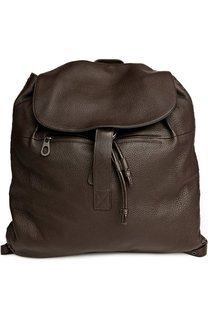 Кожаный рюкзак с клапаном и внешним карманом Bottega Veneta