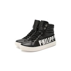 Высокие кеды из кожи Philipp Plein