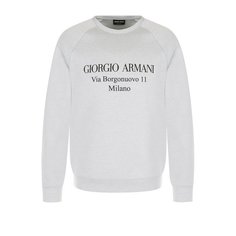 Хлопковый свитшот с аппликацией Giorgio Armani