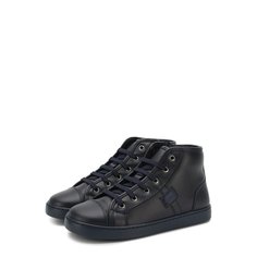 Высокие кожаные кеды с внутренней меховой отделкой Dolce & Gabbana
