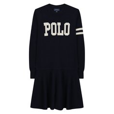 Платье из шерсти и хлопка Polo Ralph Lauren