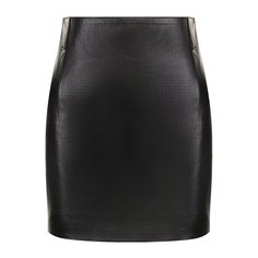 Однотонная кожаная мини-юбка Saint Laurent