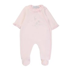 Хлопковый комбинезон с оборками и вышивкой Tartine Et Chocolat