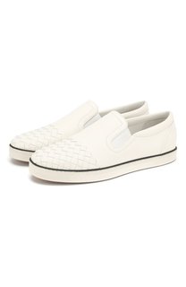 Кожаные слипоны с плетением intrecciato Bottega Veneta