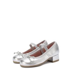 Туфли из металлизированной кожи с бантами и перемычкой Pretty Ballerinas
