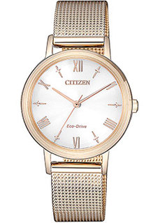 Японские наручные женские часы Citizen EM0576-80A. Коллекция Eco-Drive