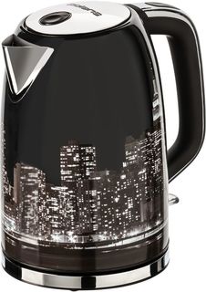 Электрочайник Polaris PWK 1762CA City (черный, с рисунком)