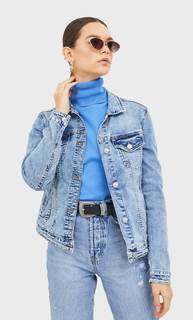 Короткая джинсовая куртка Stradivarius