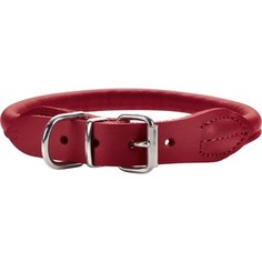 Ошейник Hunter Collar Round & Soft Elk Petit 32/6 nickel (24-27см) кожа лося красный чили для собак