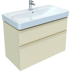 Тумба с раковиной Geberit Smyle Square 90 песчаный глянец (500.354.JL.1, 500.251.01.1)