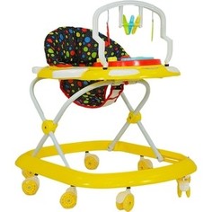 Ходунки Farfello 368 жёлтый, принт круги (зверушки)