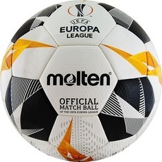 Мяч футбольный Molten F5U5003-G19 р. 5, оф.мяч Лиги Европы 19/20 (UEFA Europa League), FIFA Quality Pro (FIFA Approved), бело-оранжево-черный