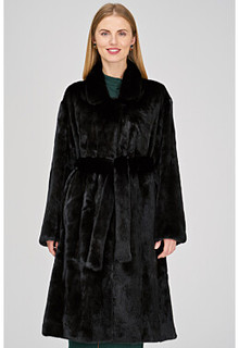 Норковая шуба с поясом Vericci