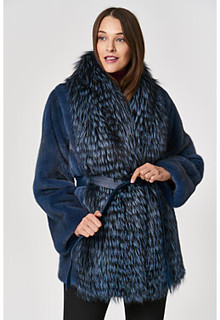 Шуба из аукционного меха норки KOPENHAGEN FUR и меха лисы Emfasi Pelle