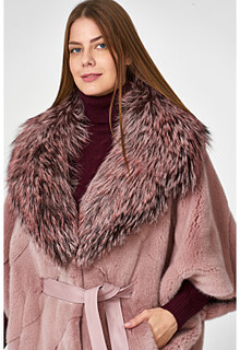 Шуба из аукционного меха норки KOPENHAGEN FUR с отделкой мехом лисы Emfasi Pelle