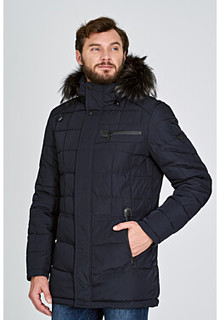 Стеганая утепленная куртка с отделкой мехом енота Urban Fashion for men