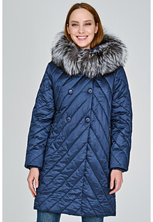 Утепленное пальто с отделкой мехом лисы Laura Bianca