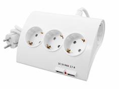 Сетевой фильтр Старт 5 Sockets 2xUSB 2.1A 16A 1.5m White 11548