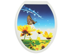 Сиденье для унитаза Росспласт Бабочка на цветке