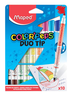 Фломастеры двусторонние Maped Colorpeps Duo 10 цветов 849010