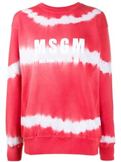 MSGM толстовка с принтом тай-дай и логотипом