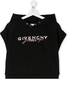Givenchy Kids укороченная толстовка с капюшоном и логотипом