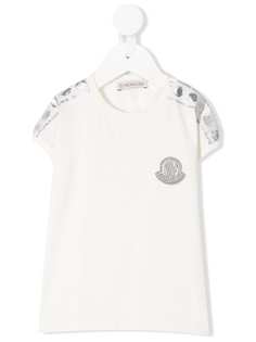 Moncler Enfant футболка с круглым вырезом и логотипом